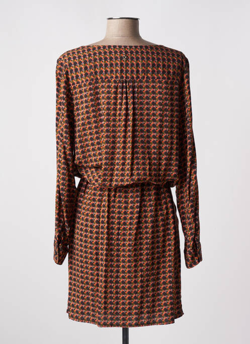 Robe mi-longue coupe fluide manches longues orange LE PETIT BAIGNEUR femme