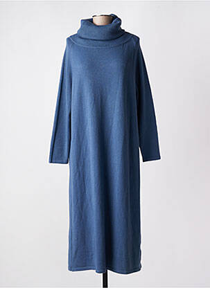 Robe pull coupe droite manches longues bleu LOLA ESPELETA femme