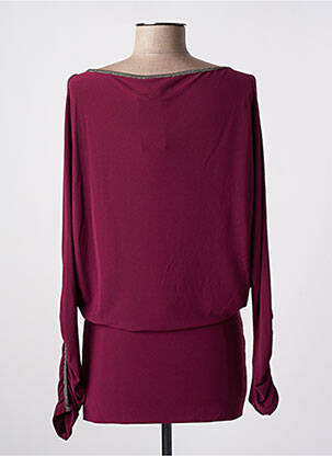 Tunique manches longues tissage crêpe rouge RINASCIMENTO femme