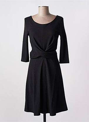 Robe mi-longue manches longues manches longues noir YERSE femme
