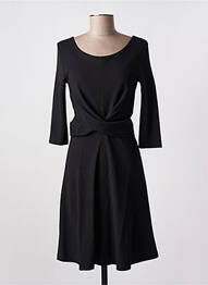 Robe mi-longue manches longues manches longues noir YERSE femme