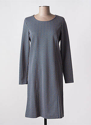 Robe mi-longue manches longues manches longues bleu DIANE LAURY femme
