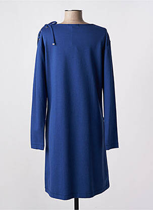 Robe mi-longue manches longues manches longues bleu MALOKA femme
