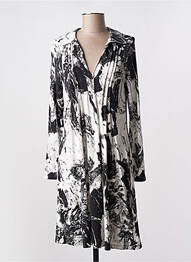 Robe mi-longue coupe fluide manches longues noir MALOKA femme