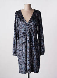 Robe mi-longue imprimé fleurs manches longues bleu GARCIA femme