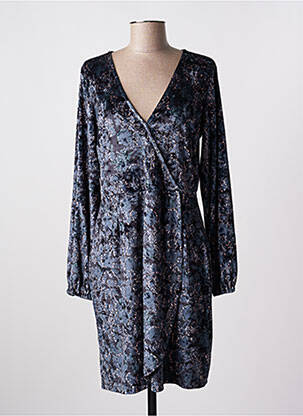 Robe mi-longue imprimé fleurs manches longues bleu GARCIA femme