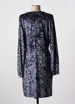 Robe mi-longue imprimé fleurs manches longues bleu GARCIA femme