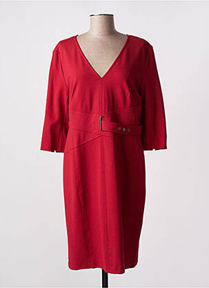 Robe mi-longue manches 3/4 manches 3/4 rouge JUS D'ORANGE femme