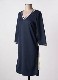 Robe courte manches 3/4 manches 3/4 bleu C'EST BEAU LA VIE femme