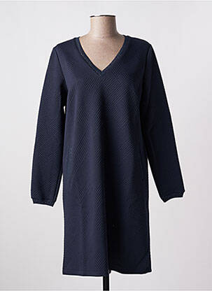 Robe mi-longue manches longues manches longues bleu ÉTYMOLOGIE femme