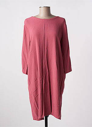 Robe mi-longue coupe fluide manches longues rose AMERICAN VINTAGE femme