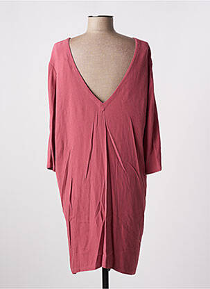 Robe mi-longue coupe fluide manches longues rose AMERICAN VINTAGE femme