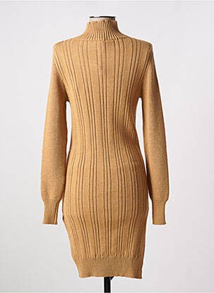 Robe pull col col montant manches longues beige RINASCIMENTO femme