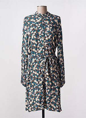 Robe mi-longue imprimé fleurs manches longues vert VERO MODA femme