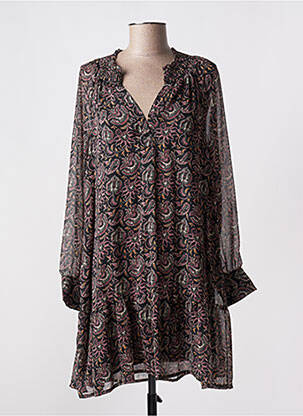 Robe courte manches longues manches longues noir AN' GE femme