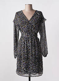 Robe mi-longue imprimé fantaisie manches longues noir VERO MODA femme