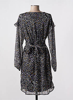 Robe mi-longue imprimé fantaisie manches longues noir VERO MODA femme