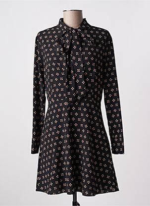 Robe courte coupe évasée manches longues noir LPB femme