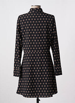 Robe courte coupe évasée manches longues noir LPB femme
