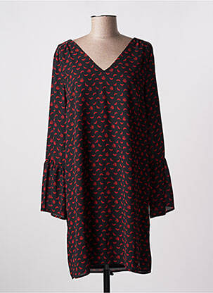 Robe courte coupe fluide manches longues noir LPB femme