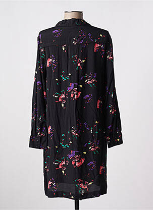 Robe courte coupe fluide manches longues noir SUNCOO femme