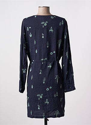 Robe mi-longue coupe fluide manches longues bleu NICE THINGS femme