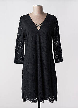Robe mi-longue manches 3/4 manches 3/4 noir LOVIE & CO femme