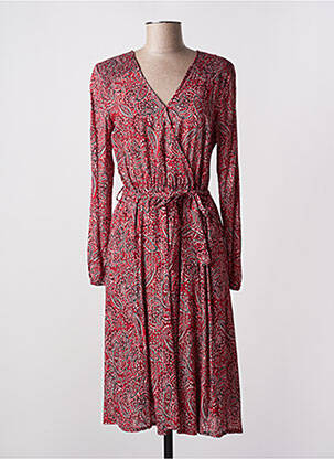Robe mi-longue manches longues manches longues rouge C'EST BEAU LA VIE femme