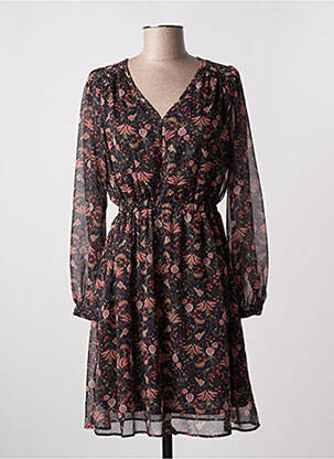 Robe mi-longue coupe évasée manches longues noir C'EST BEAU LA VIE femme