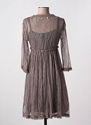 Robe mi-longue manches 3/4 manches 3/4 gris CREAM femme