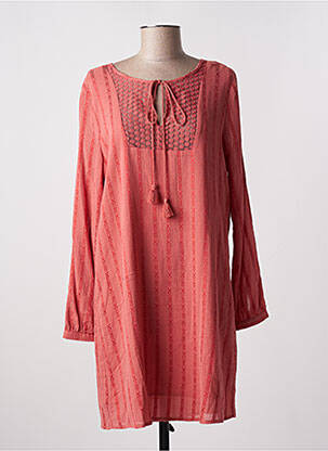 Robe mi-longue coupe fluide manches longues orange LPB femme