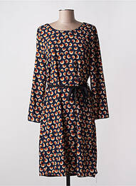 Robe mi-longue coupe fluide manches 3/4 bleu AKOZ DE TOI femme