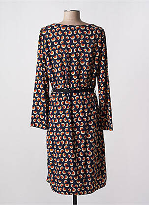 Robe mi-longue coupe fluide manches 3/4 bleu AKOZ DE TOI femme