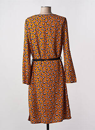 Robe mi-longue coupe fluide manches 3/4 orange AKOZ DE TOI femme