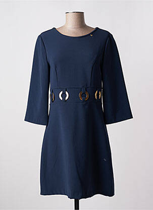 Robe mi-longue manches 3/4 manches 3/4 bleu RINASCIMENTO femme