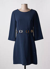 Robe mi-longue manches 3/4 manches 3/4 bleu RINASCIMENTO femme