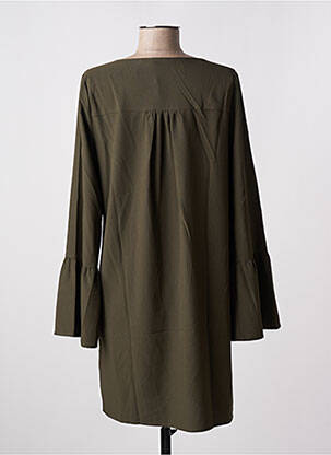 Robe courte coupe fluide manches longues vert LPB femme