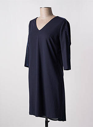 Robe courte manches 3/4 manches 3/4 bleu RINASCIMENTO femme