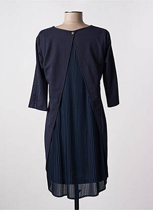 Robe courte manches 3/4 manches 3/4 bleu RINASCIMENTO femme
