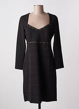 Robe mi-longue manches longues manches longues noir JUS D'ORANGE femme
