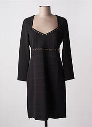 Robe mi-longue manches longues manches longues noir JUS D'ORANGE femme
