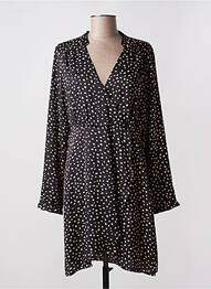 Robe mi-longue coupe fluide manches longues noir MAJOLICA femme