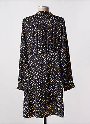 Robe mi-longue coupe fluide manches longues noir MAJOLICA femme