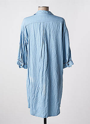Robe courte coupe fluide manches 3/4 bleu LA PETITE FRANCAISE femme