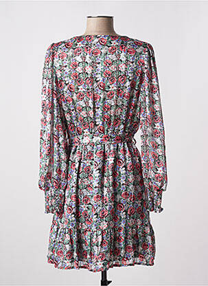 Robe courte coupe évasée manches longues vert IKOONE&BIANKA femme