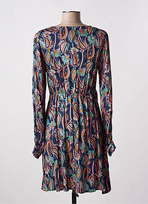 Robe mi-longue imprimé fleurs manches longues bleu LOLA ESPELETA femme
