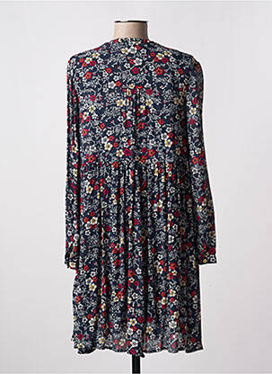 Robe mi-longue imprimé fleurs manches longues bleu ÉTYMOLOGIE femme