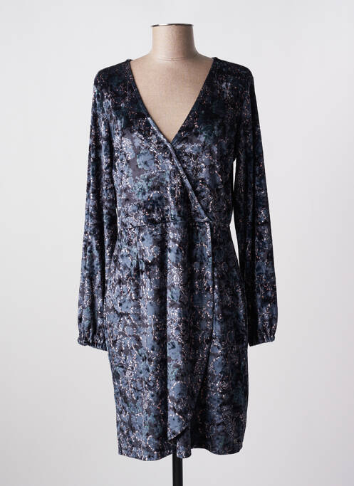 Robe mi-longue imprimé fleurs manches longues bleu GARCIA femme