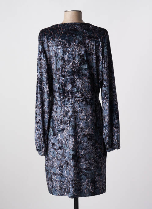 Robe mi-longue imprimé fleurs manches longues bleu GARCIA femme