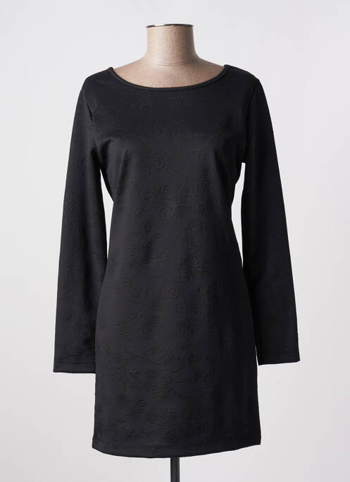 Robe courte manches longues manches longues noir COQUELICOT femme